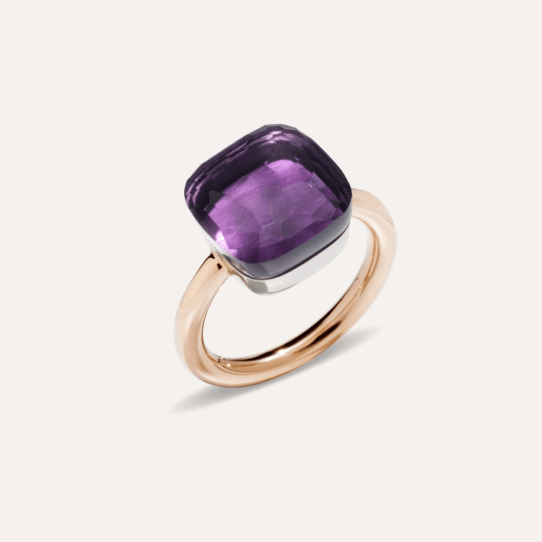 Pomellato Nudo Maxi 18k Rose Gold Amethyst Ring