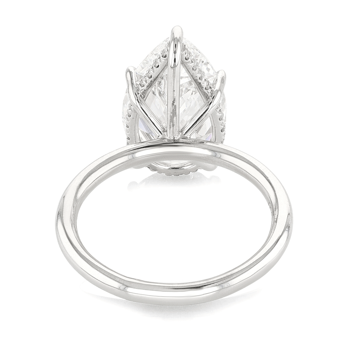Hamilton Silhouette Collection Platinum and 5.02 Total Weight Pear Shape Diamond Engagement Ring