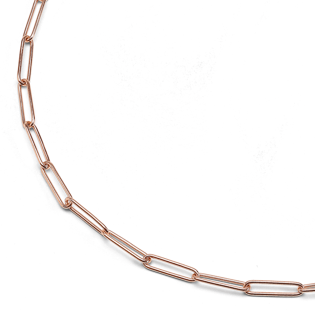 Hamilton Collection 14k Rose Recyled Gold Medium 3.8mm Long Link Chain 16 Inch Necklace
