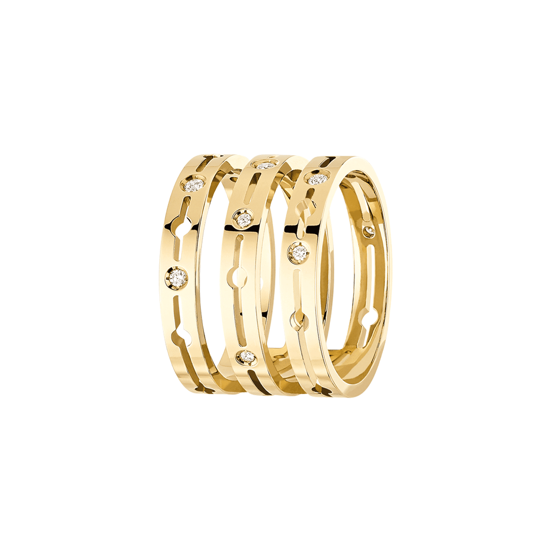 Dinh Van Pulse 18k Yellow Gold and Diamond Ring