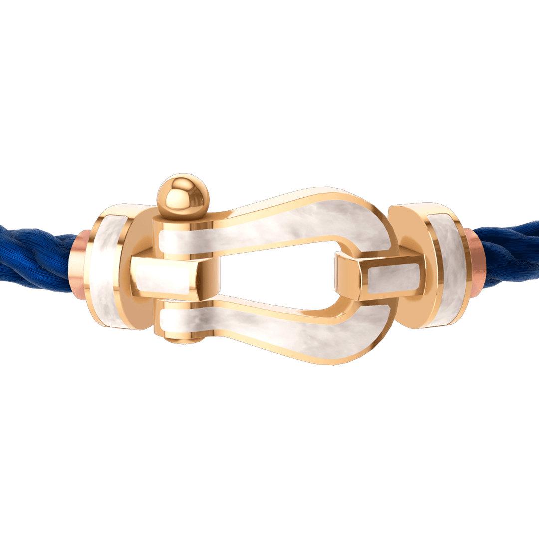 FRED Navy Cord Bracelet with 18k Mother of Pearl LG Buckle, Exclusively ay Hamilton Jewelers