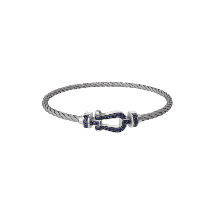 FRED Force 10 Steel Cable with 18k White MD Buckle Blue Sapphire, Exclusively at Hamilton Jewelers