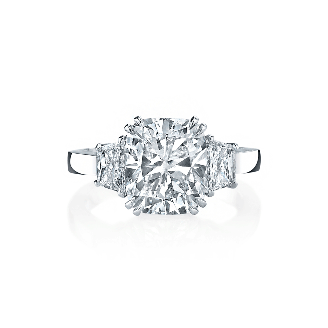 Hamilton Private Reserve Collection Platinum Cushion Diamond 5.15 Total Weight Ring