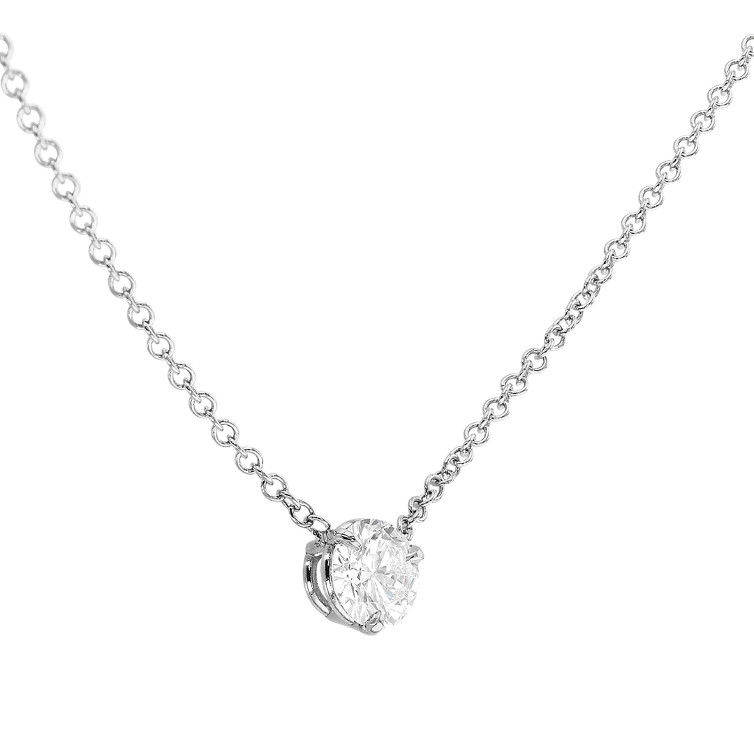 Hamilton 14k White Gold and 1.01 Total Weight Diamond Solitaire Pendant