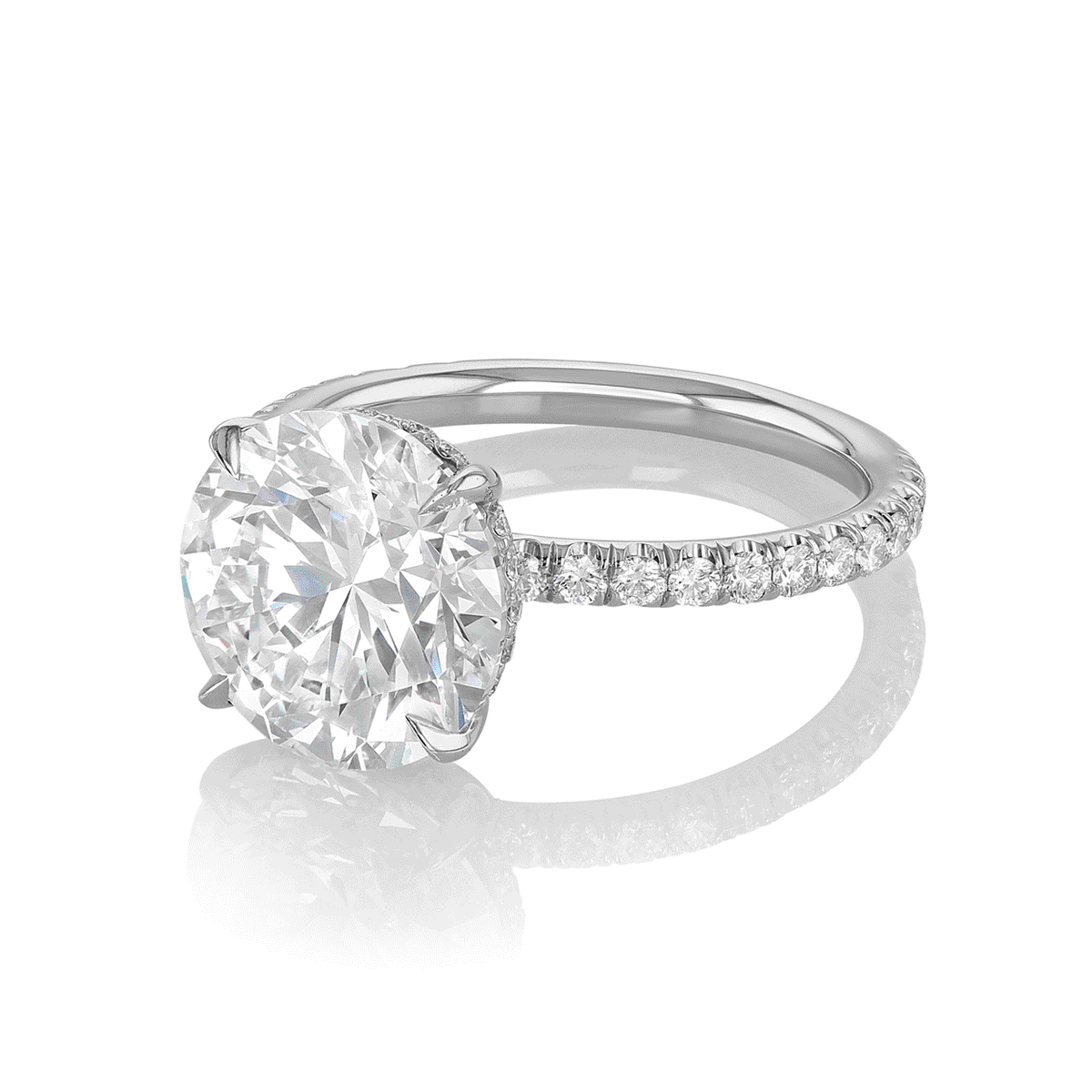 Hamilton Silhouette Collection Origin Platinum and 4.22 Total Weight Diamond Engagement Ring