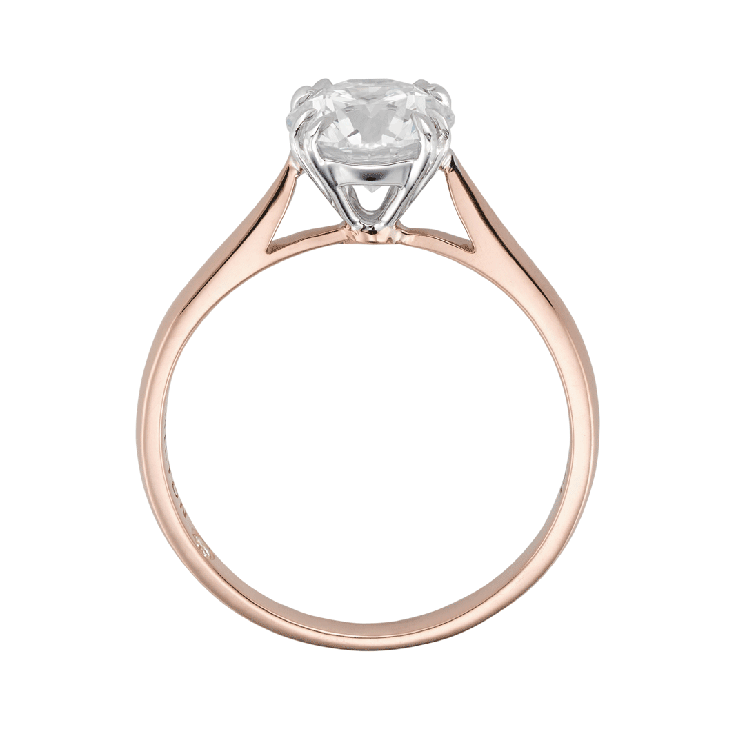Hamilton Centennial 18k Rose Gold Solitaire Engagement Ring For Round Diamond