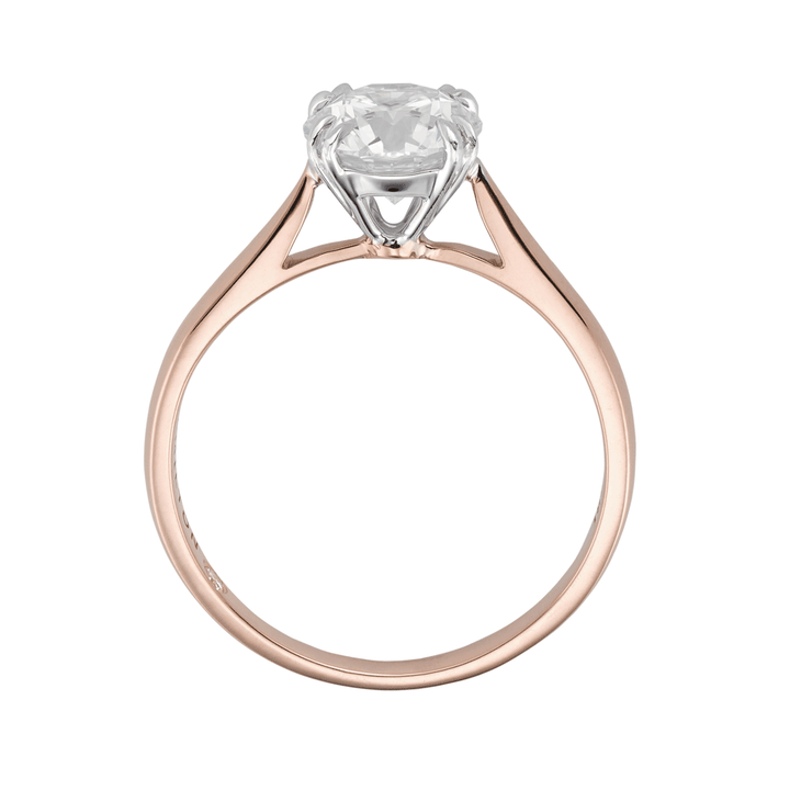 Hamilton Centennial 18k Rose Gold Solitaire Engagement Ring For Round Diamond