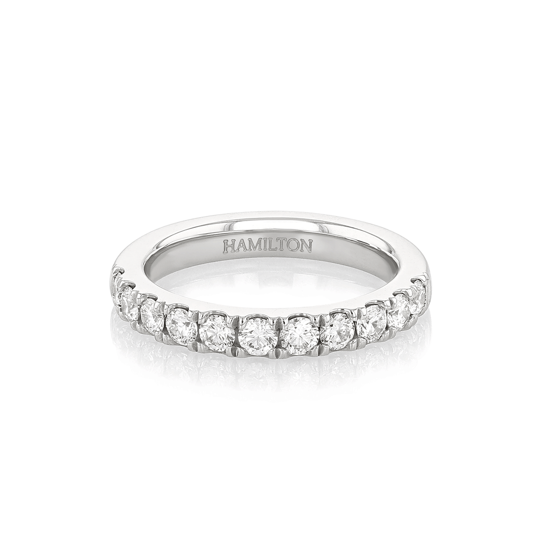 Hamilton Lisette Collection Platinum and 0.75 Total Weight Diamond Half Way Band