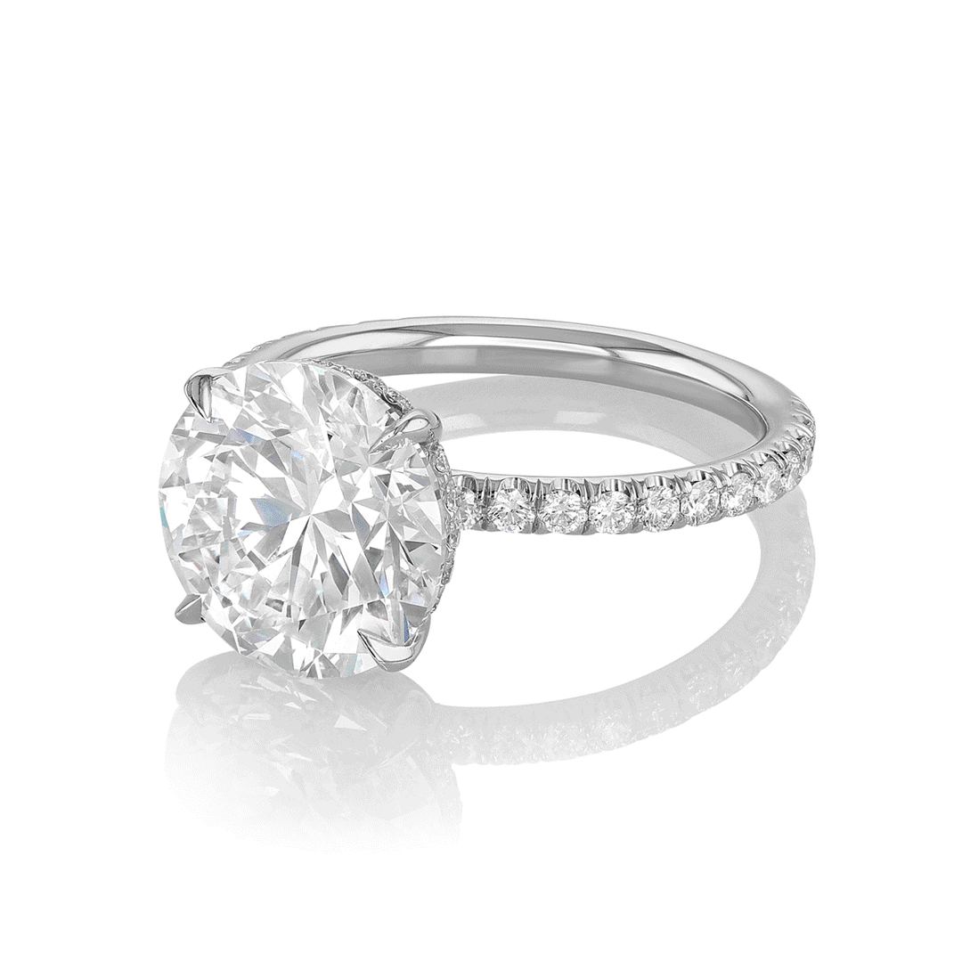 Hamilton Silhouette Collection Origin Platinum and 4.22 Total Weight Diamond Engagement Ring