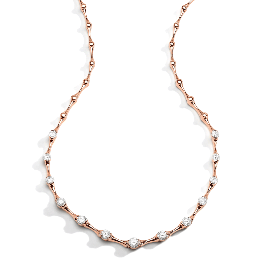 Wave 18k Rose Gold and Diamond 2.13 Total Weight Collar Necklace