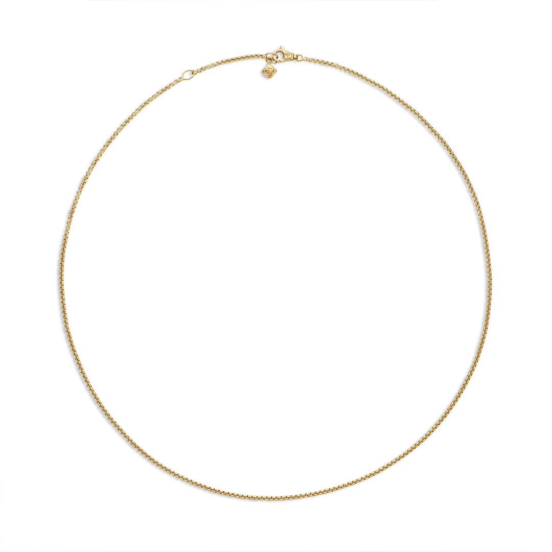 David Yurman Box Chain Necklace 18K Yellow Gold, 1.7mm