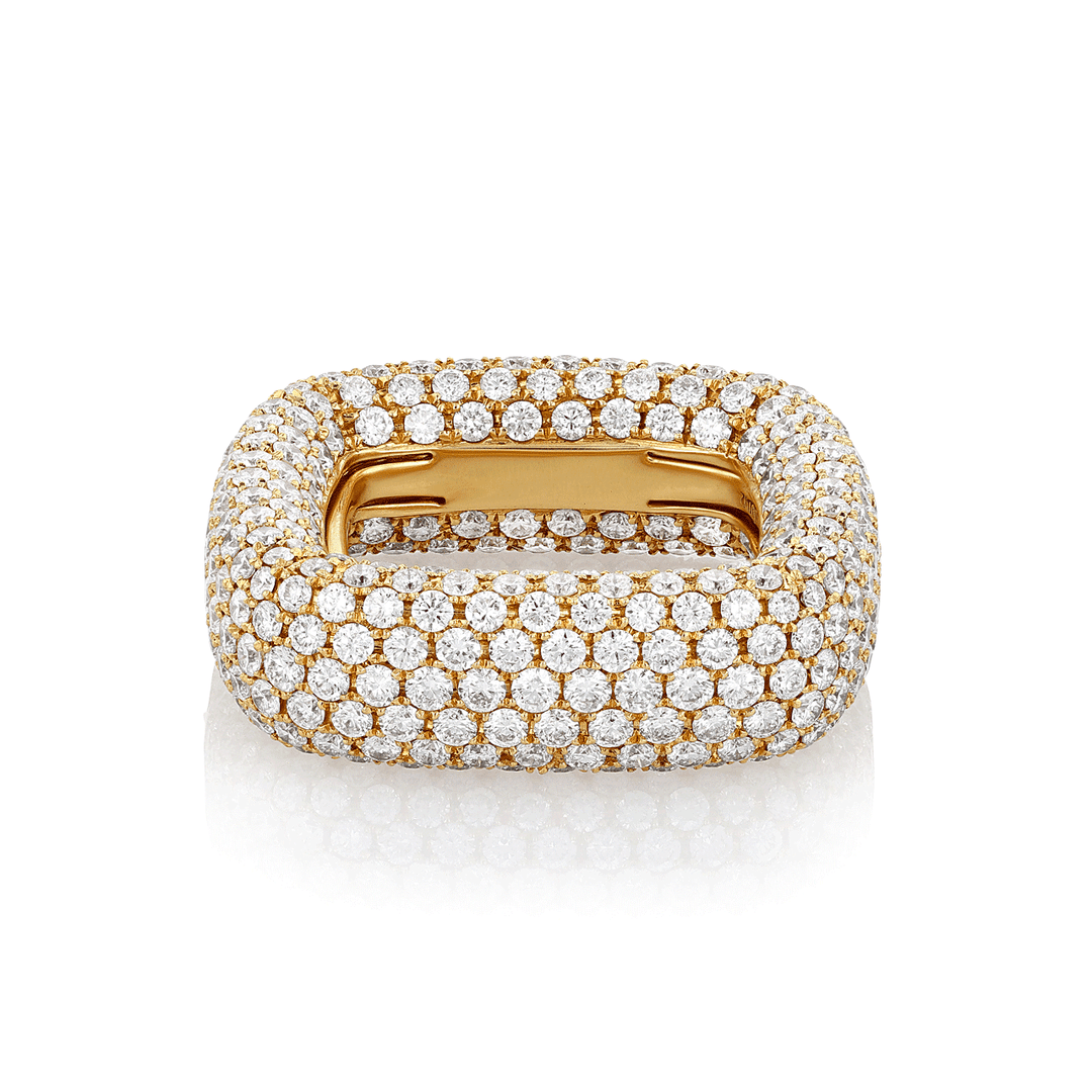 18k Yellow Gold and 7.11 Total Weight Diamond Pave Eternity Band