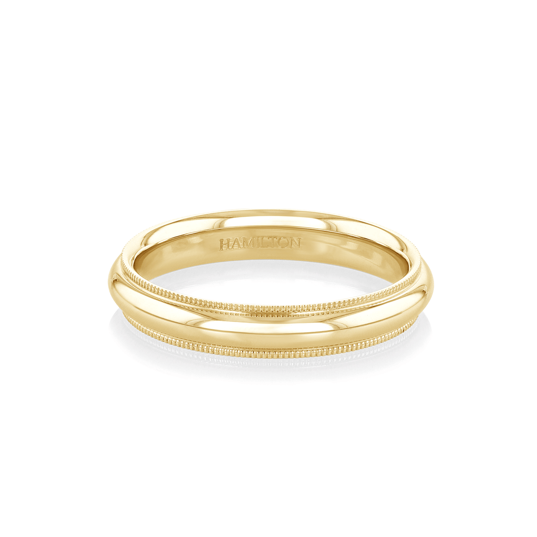 Hamilton Collection 14k Recycled Gold 4mm Milgrain Comfort Fit Wedding Band