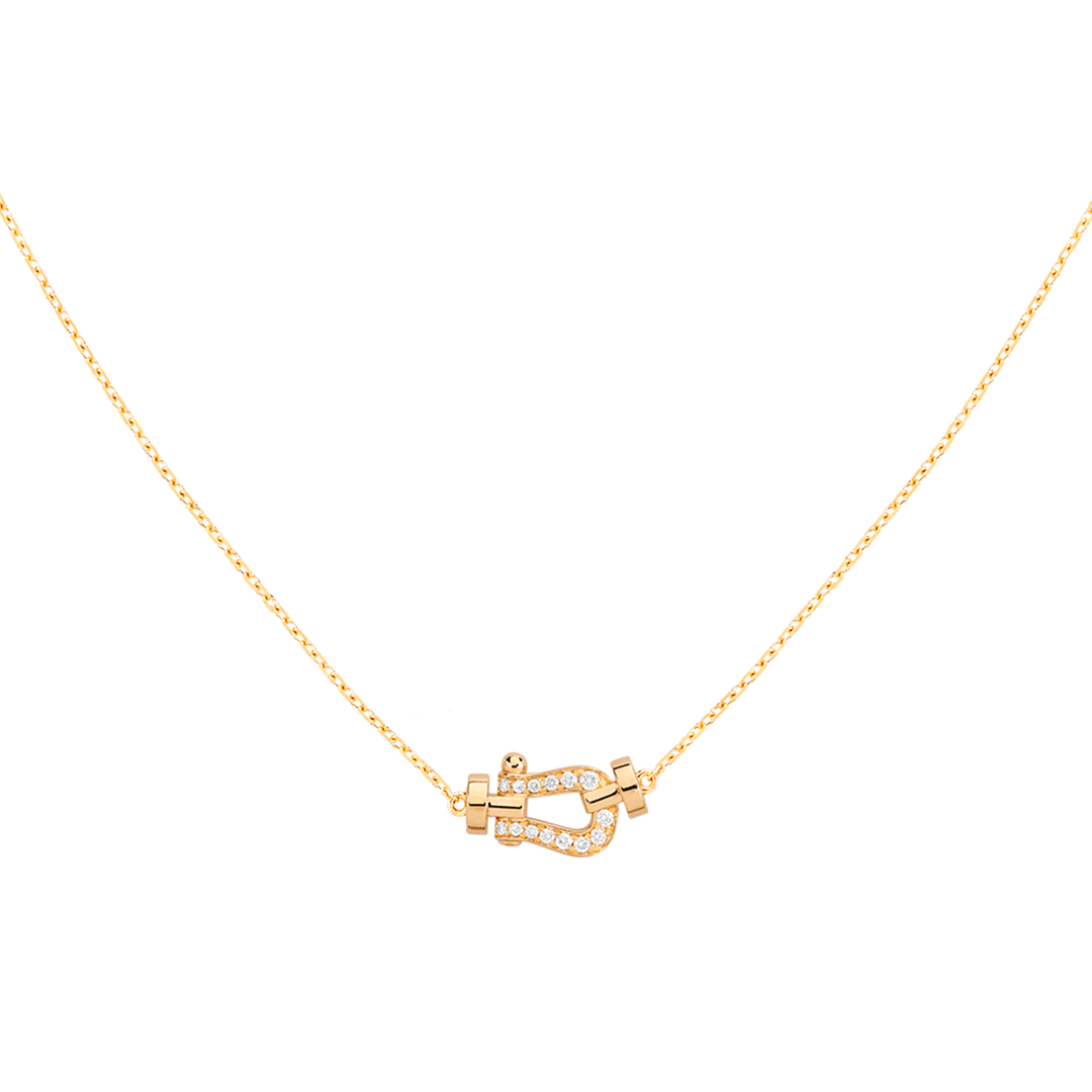 FRED Force 10 18k Yellow Gold and Diamond Small Model Chain Necklace