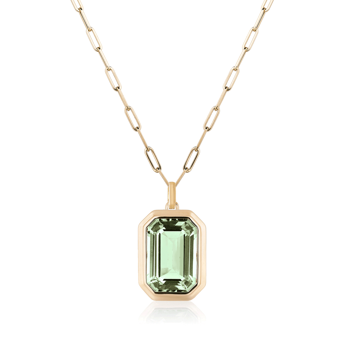 Goshwara Manhattan 18k Yellow Gold &amp; Prasiolite Bezel