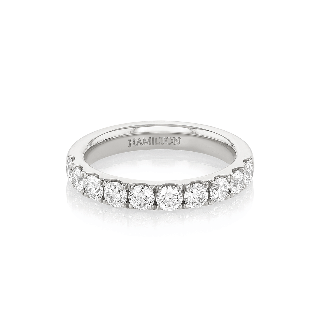 Hamilton Lisette Collection 18k White Gold and 1.00 Total Weight Diamond Half Way Band