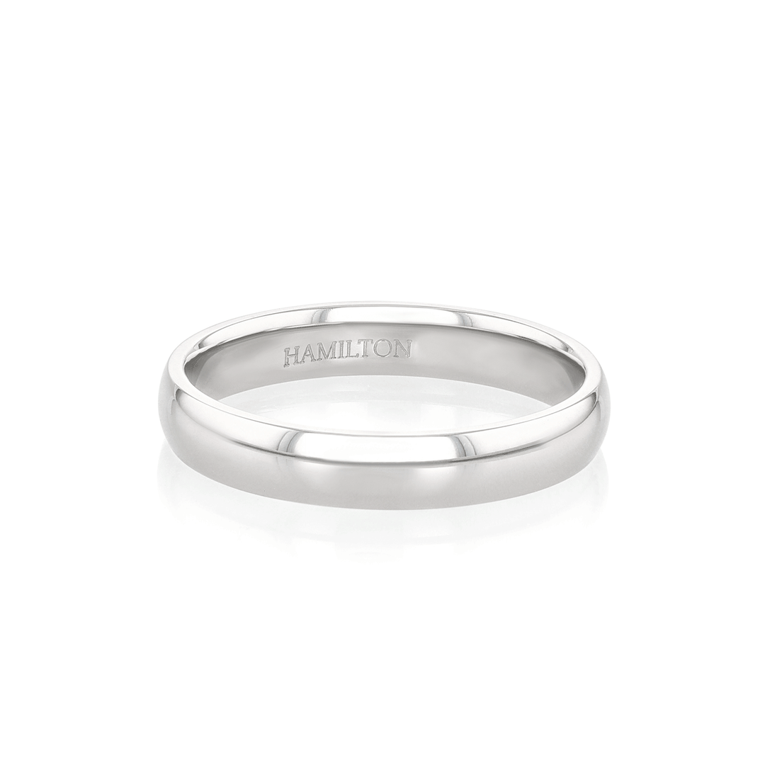 Hamilton Collection 14k White Recycled Gold 4mm Comfort Fit Wedding Band