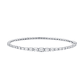 14k White Gold and 2.15 Total Weight Emerald Cut Diamond Bangle