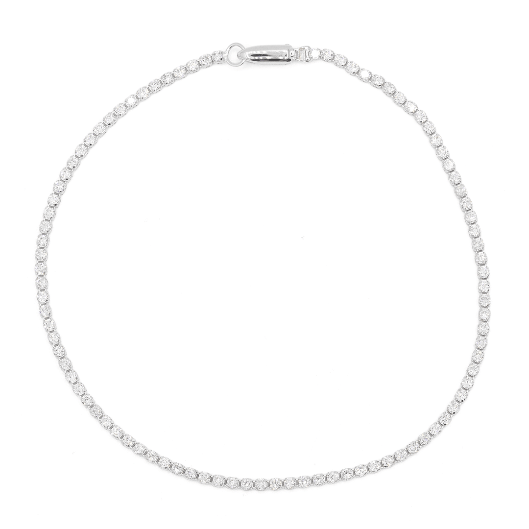 Hamilton Select Collection 14k White Gold and 1.20 Total Weight Natural Micro Diamond Straight Line Bracelet