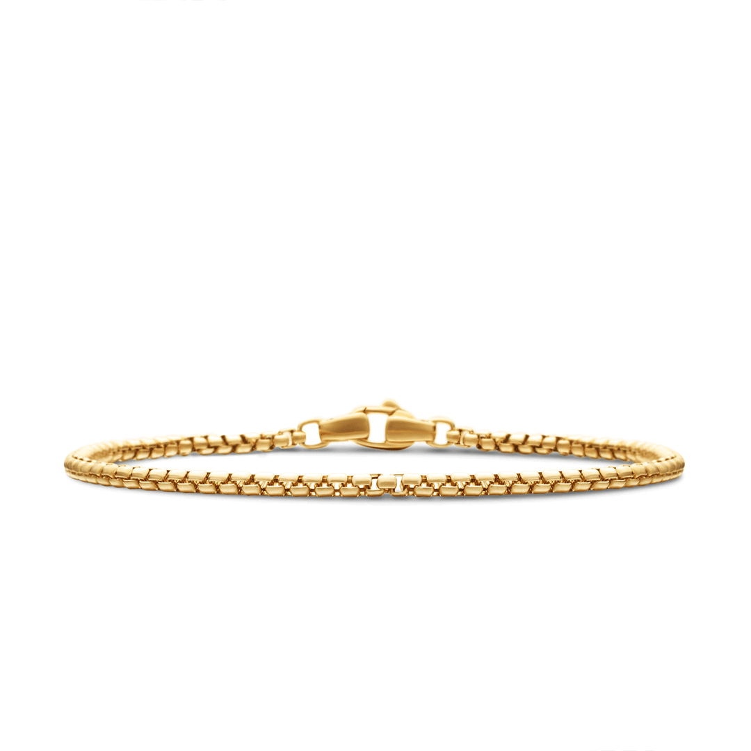 David Yurman Box Chain Bracelet 18K Yellow Gold, 2.7mm Medium