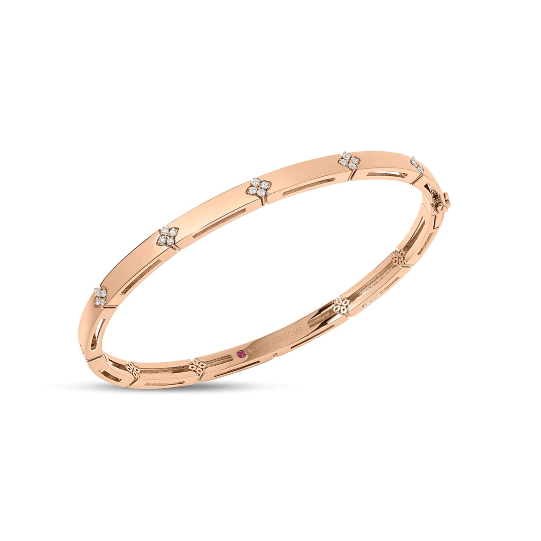 Roberto Coin Love In Verona 18k Rose Gold Diamond Bangle