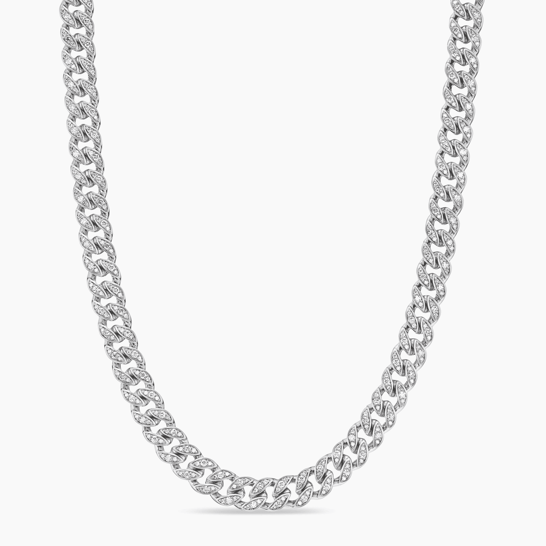 David Yurman Curb Chain Necklace with Diamonds, 7mm
