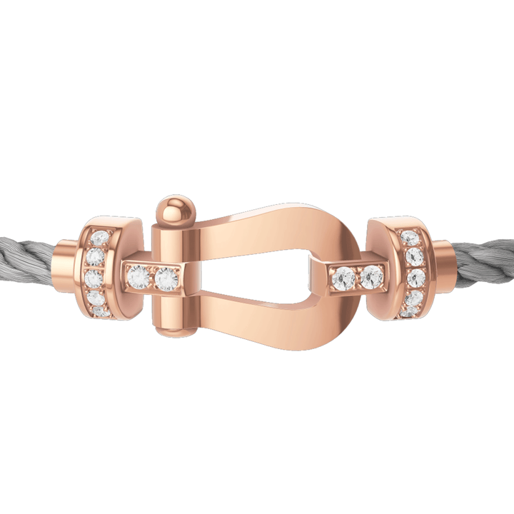 FRED Steel Cord Bracelet with 18k Half Diamond MD Buckle, Exclusively at Hamilton Jewelers