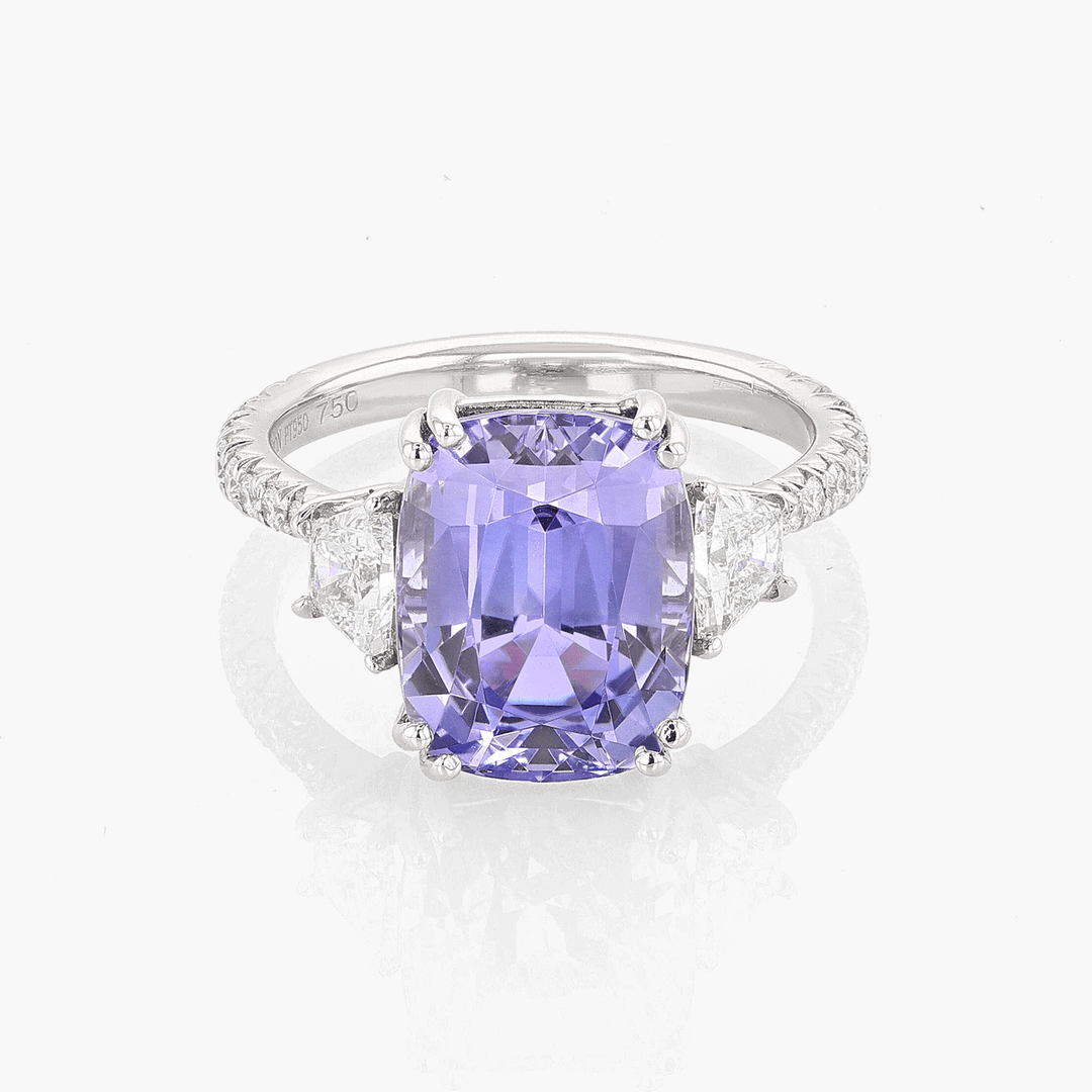 Platinum and Tanzanite 6.35 Total Weight Ring