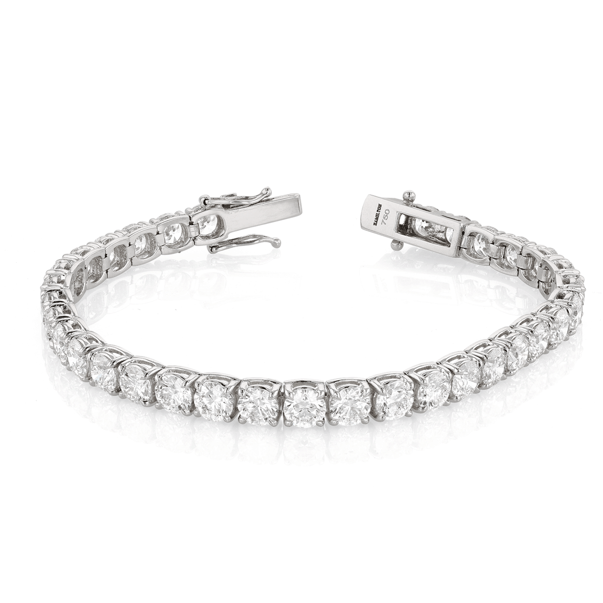 Hamilton Line Collection 18k White Gold and 16.97 Total Weight Diamond Line Bracelet