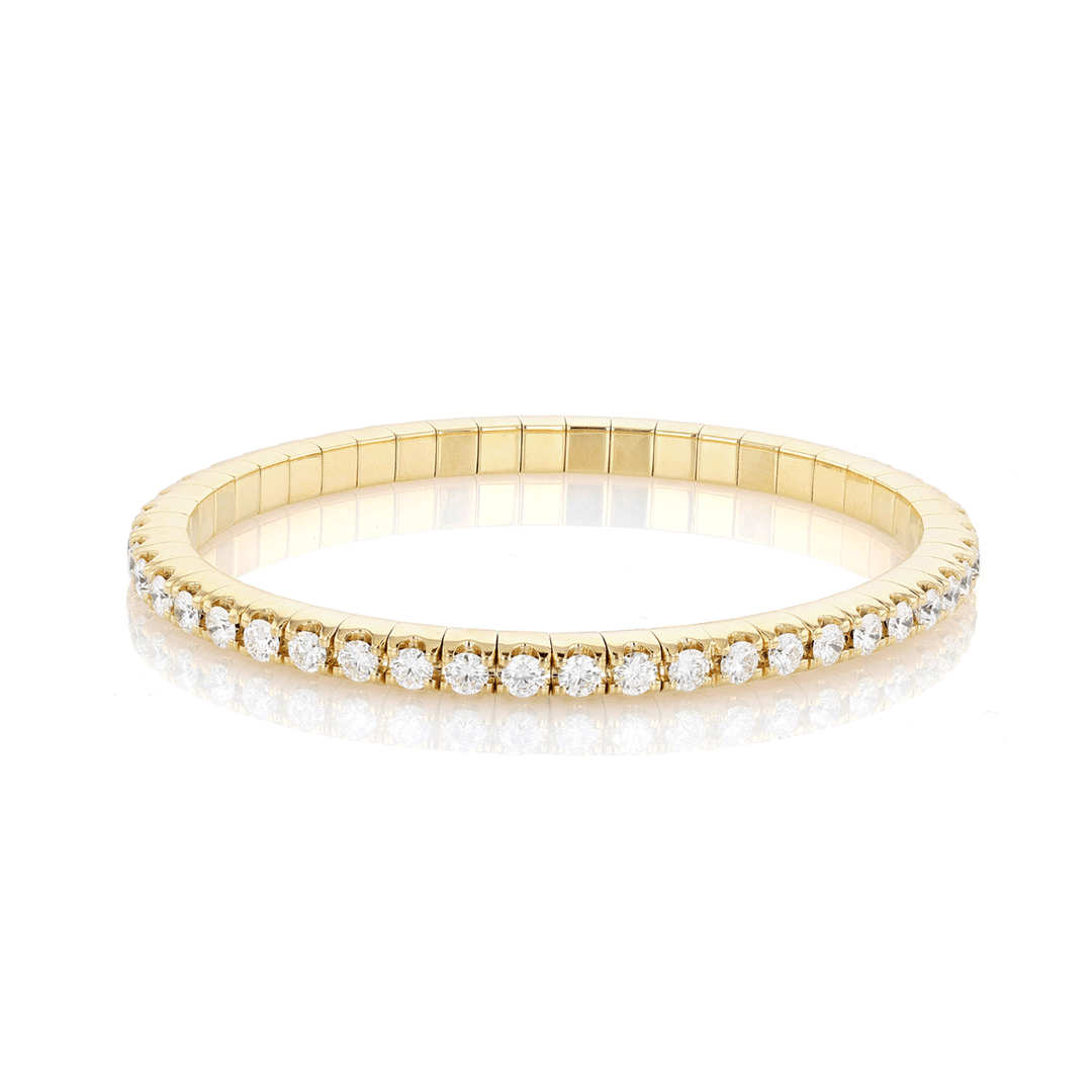 18k Yellow Gold and Diamond 4.75 Total Weight Stretch Bracelet