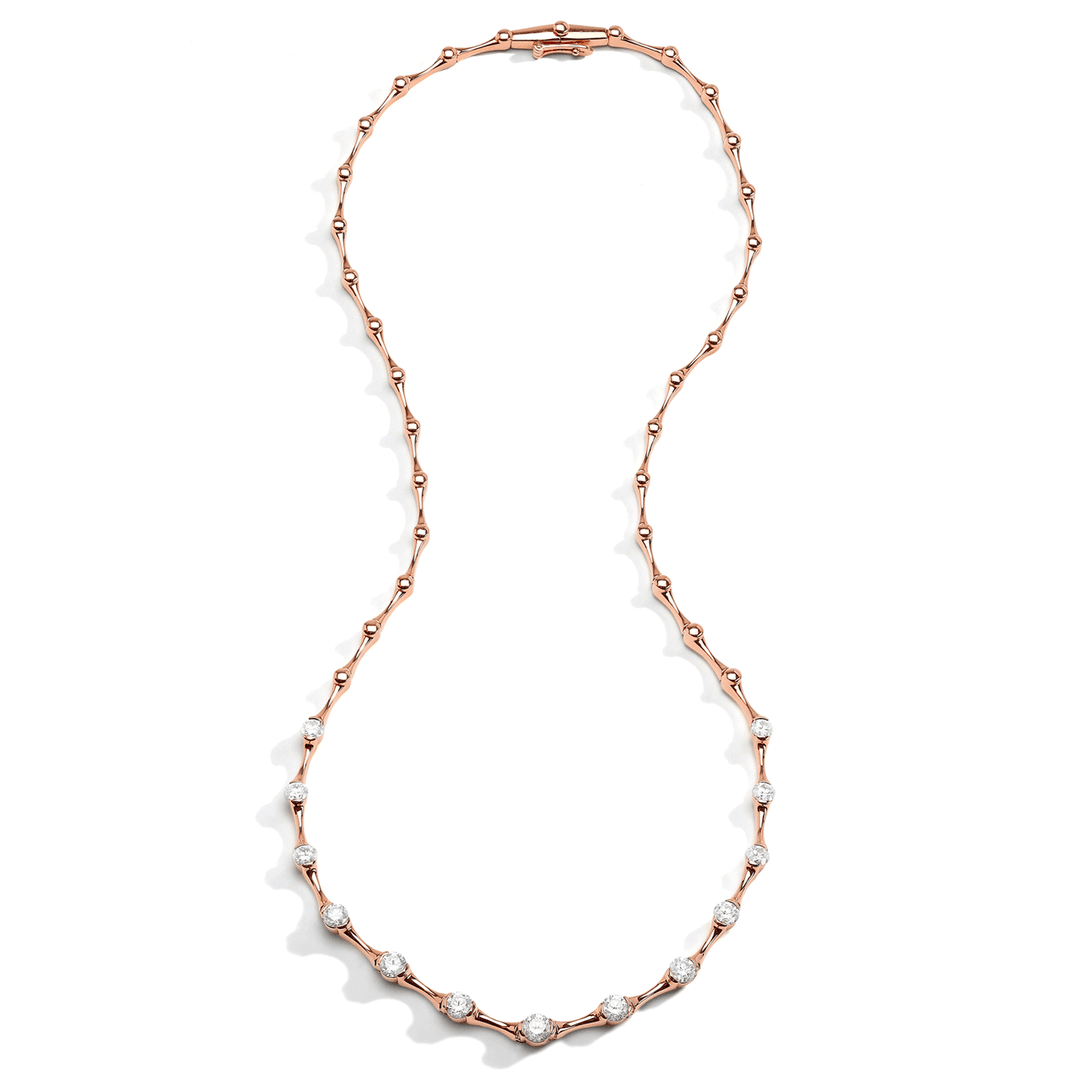 Wave 18k Rose Gold and Diamond 2.13 Total Weight Collar Necklace