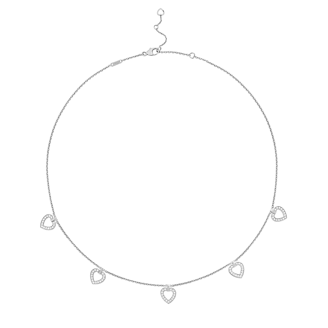 FRED Pretty Woman 18k White Gold and Diamond Mini Heart Necklace, Exclusively at Hamilton Jewelers