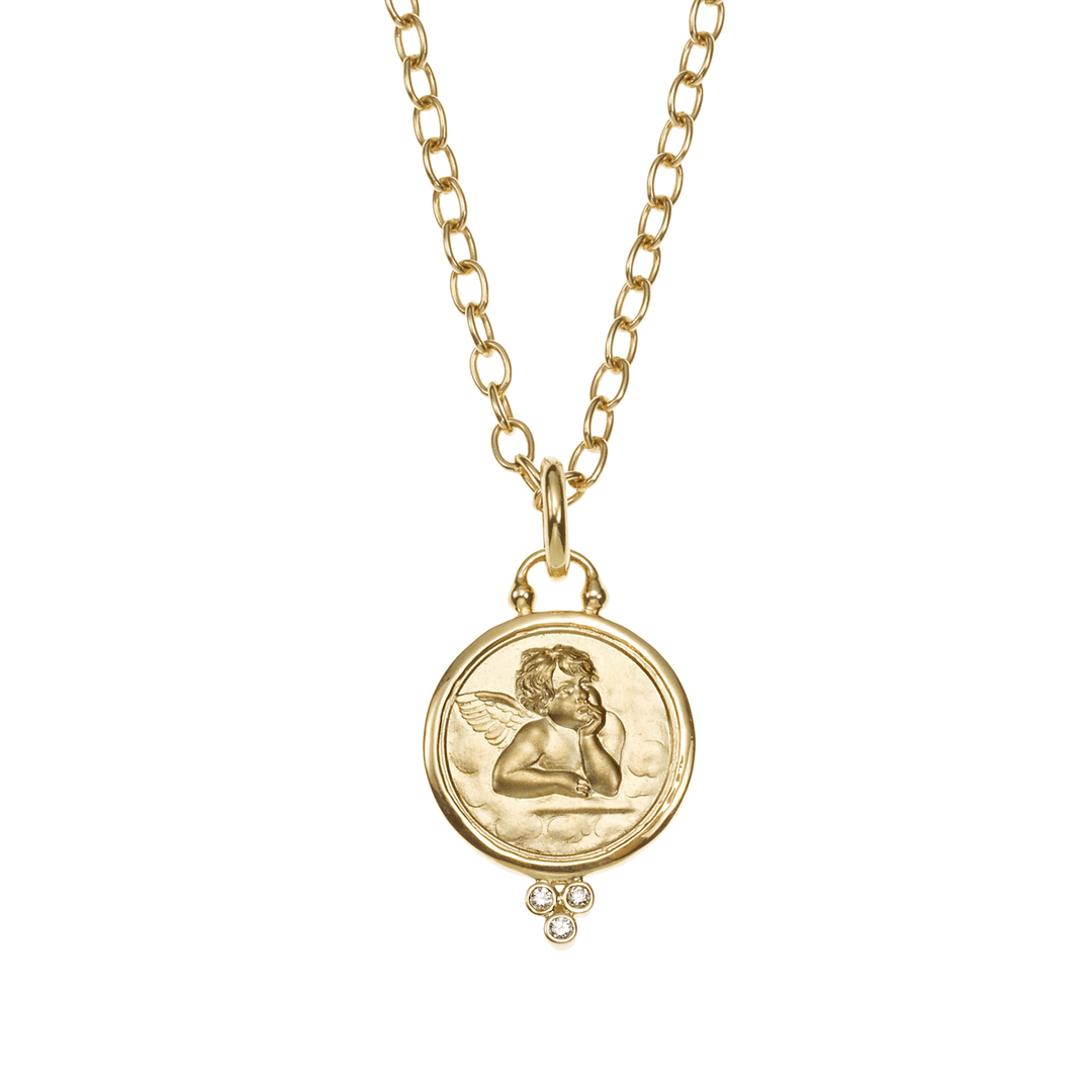 Temple St. Clair 18k Gold Angel Pendant 16mm