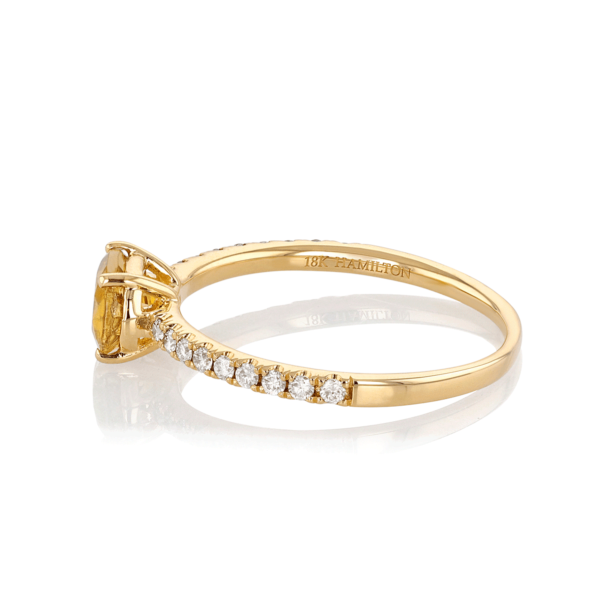 Hamilton Facets Collection 18k Yellow Gold Tourmaline and Brown Diamond Ring