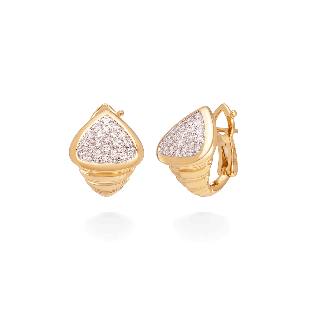 Marina B Trisola 18k Yellow Gold Diamond Huggie Earrings