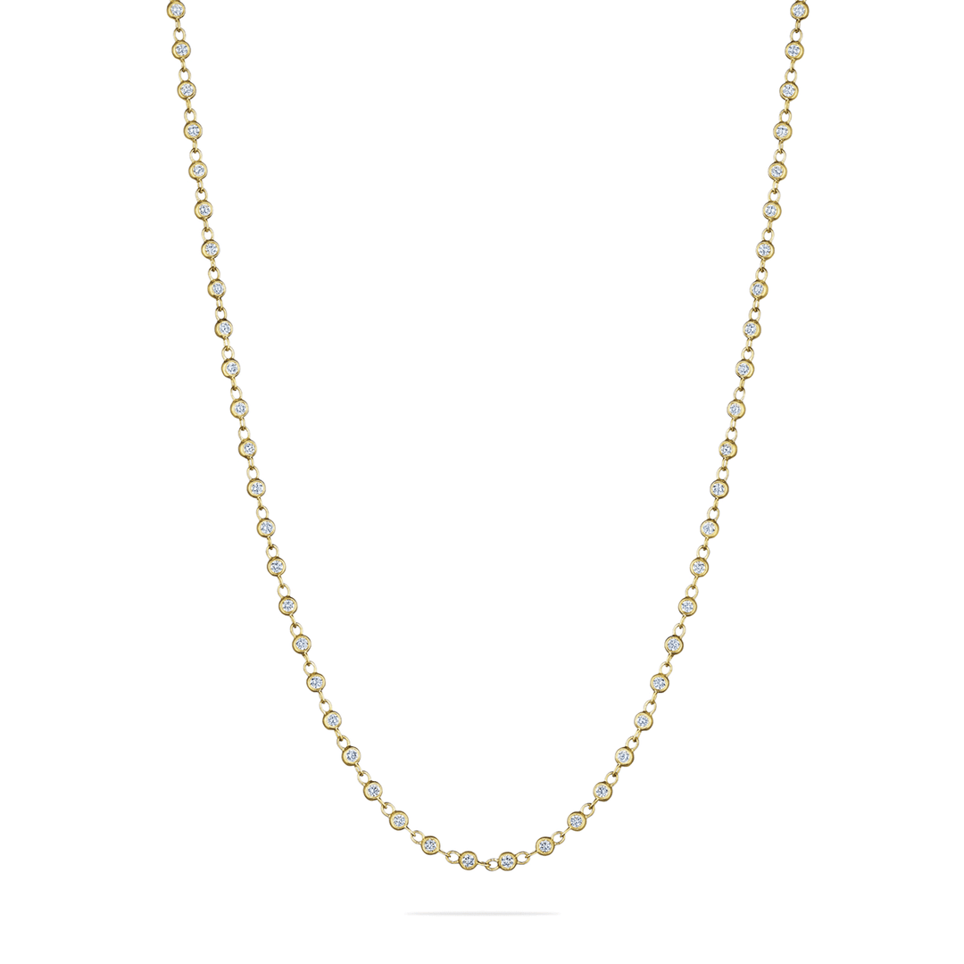 18k Gold and .62 Total Weight Diamonds By the Yard Necklace