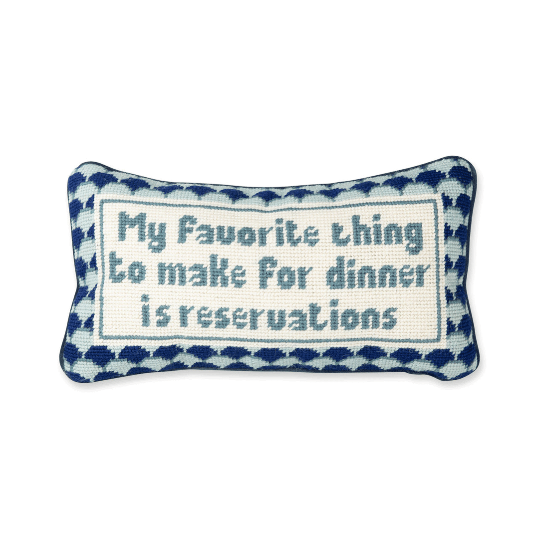 Reservations Needlepoint Pillow