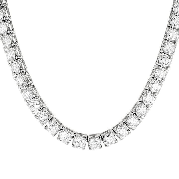 18k Gold and 32.50 Total Weight Diamond Line Necklace