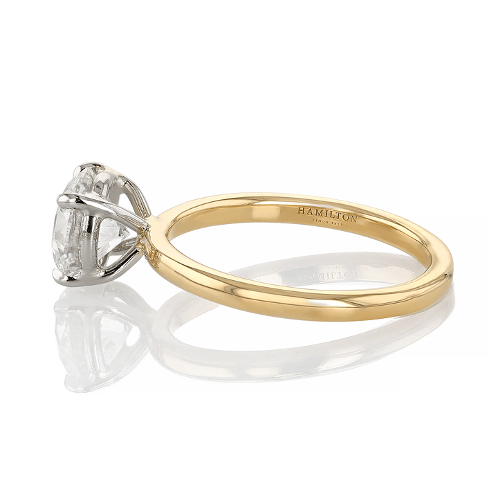 Platinum 18k Yellow Gold and 1.70 Total weight Diamond Engagement Ring