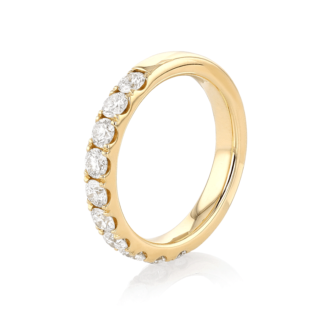 Hamilton Lisette Collection 18k Yellow Gold and 1.00 Total Weight Diamond Half Way Band