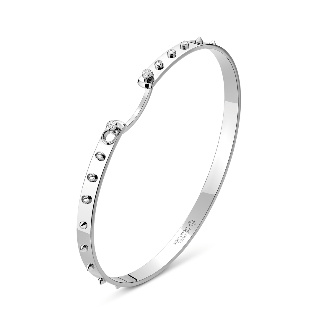 Nouvel Heritage Brunch in NY Mood 18k White Gold Bangle 4mm