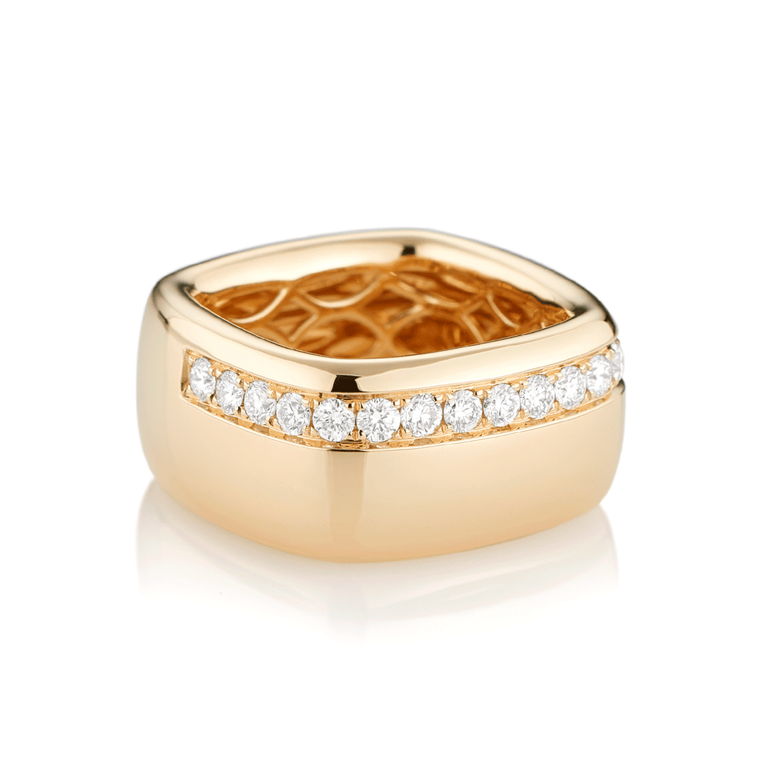 Mercer 18k Yellow Gold and Diamond .68 Total Weight Ring
