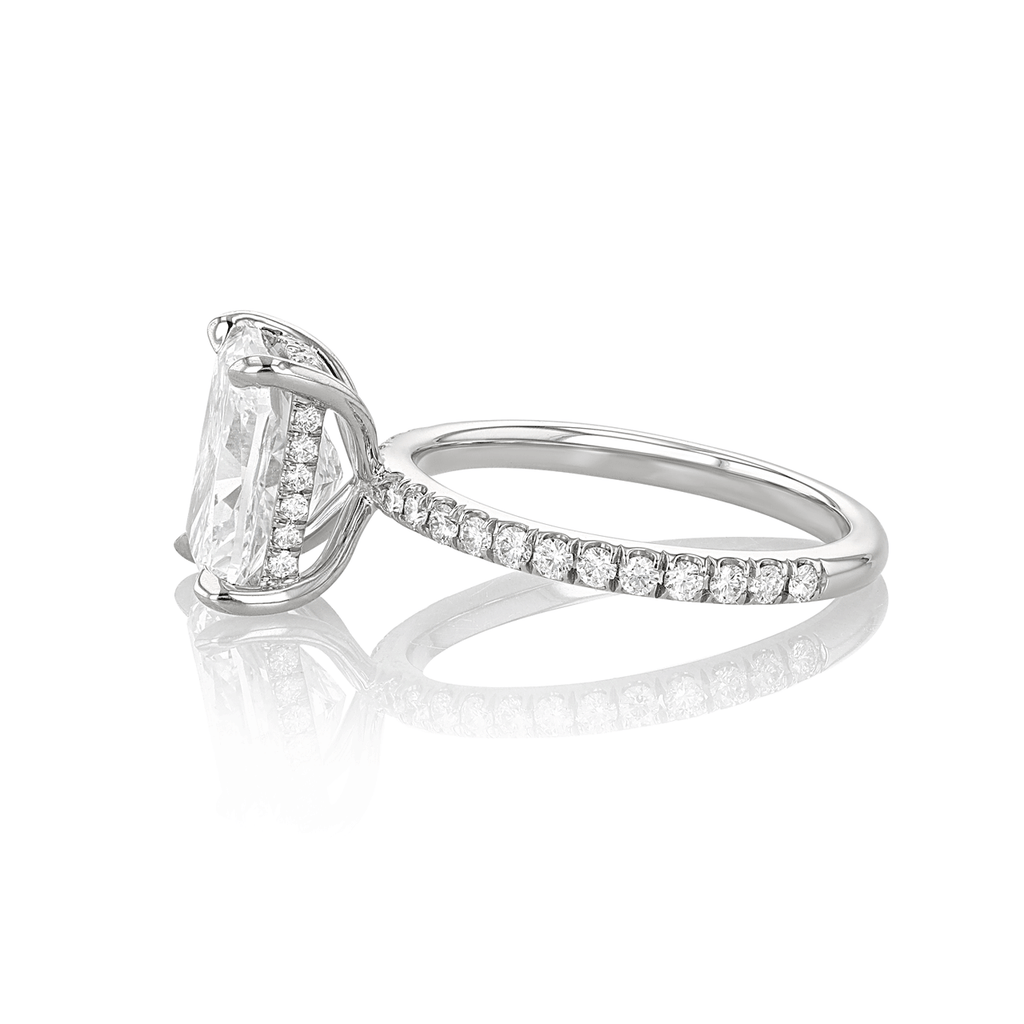 Hamilton Silhouette Collection Platinum and 3.51 Total Weight Cushion Cut Diamond Engagement Ring