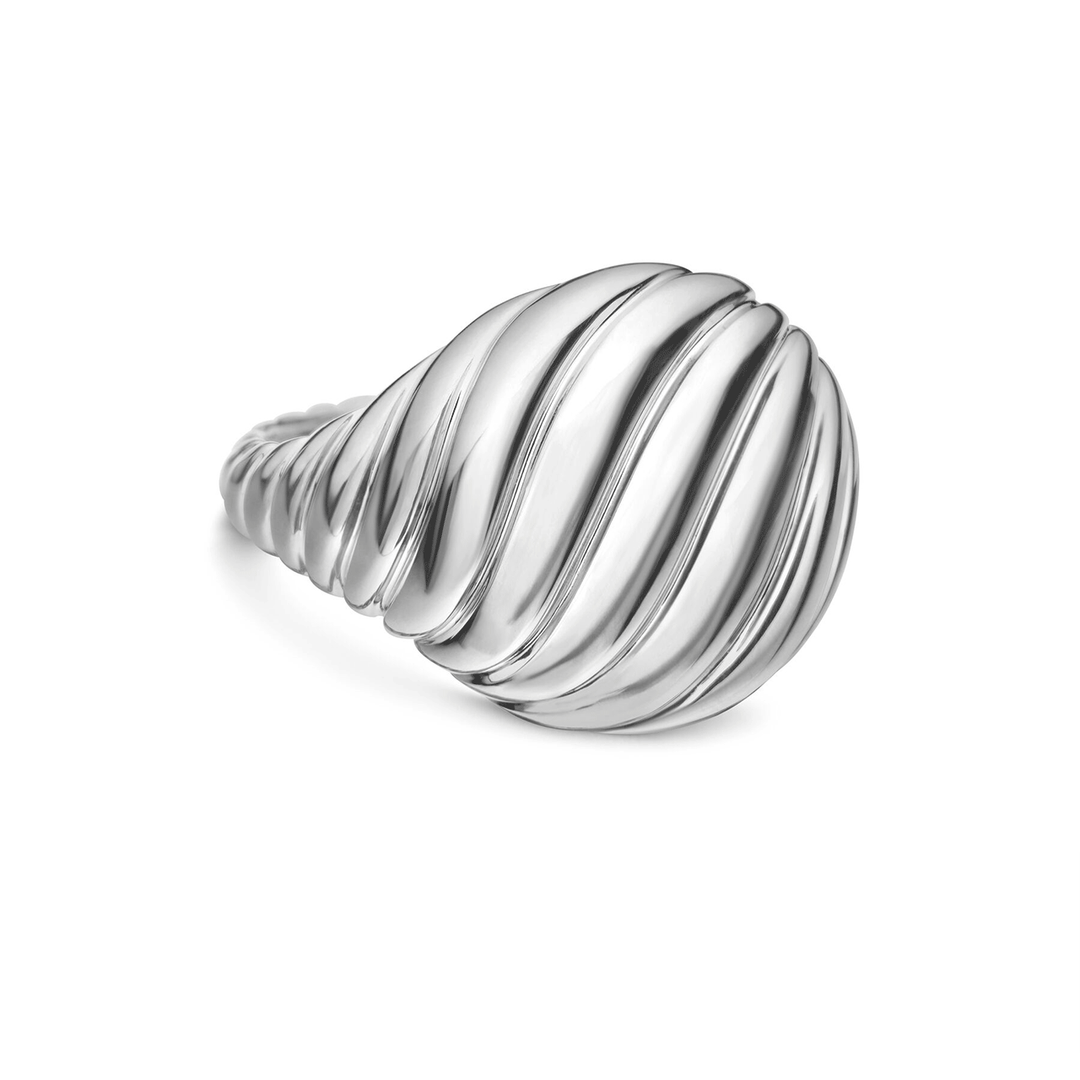 David Yurman Sculpted Cable Pinky Ring Sterling Silver, 13mm