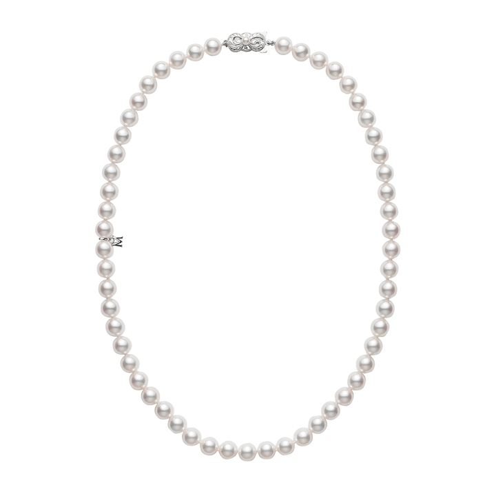 Mikimoto 18k White Gold Akoya Pearl 7.5mm Strand Necklace