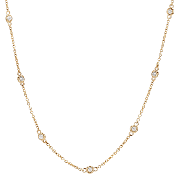 14k Yellow Gold Diamonds By The Yard .34 Total Weight Necklace