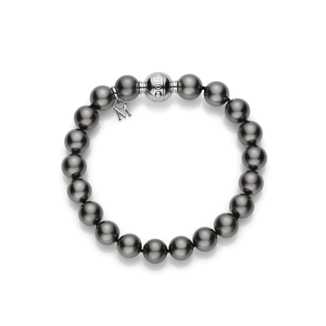 Mikimoto 18k Gold and Black South Sea Pearl Bracelet