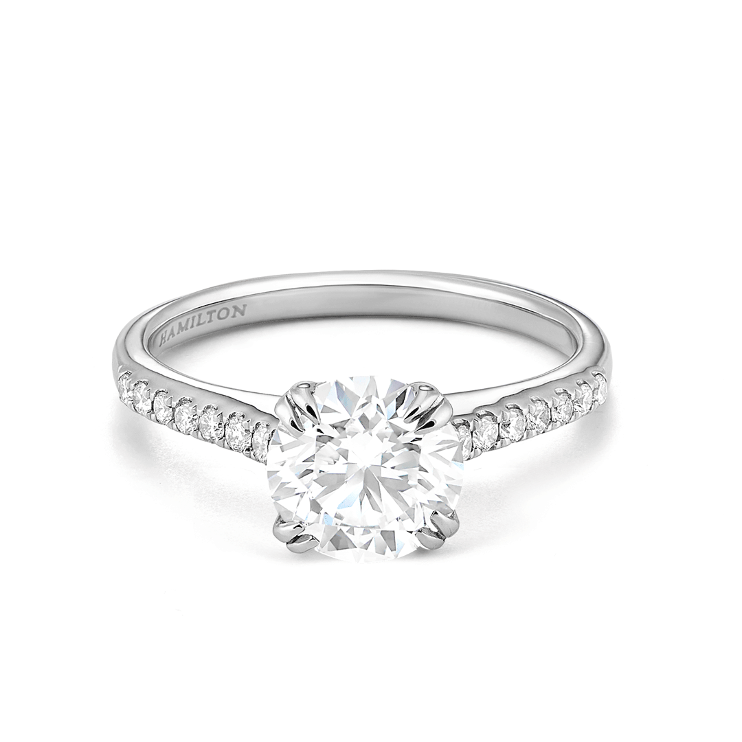 Hamilton Cherish Collection 18k White Gold and 1.00 Total Weight Diamond Micro Prong Engagement Ring