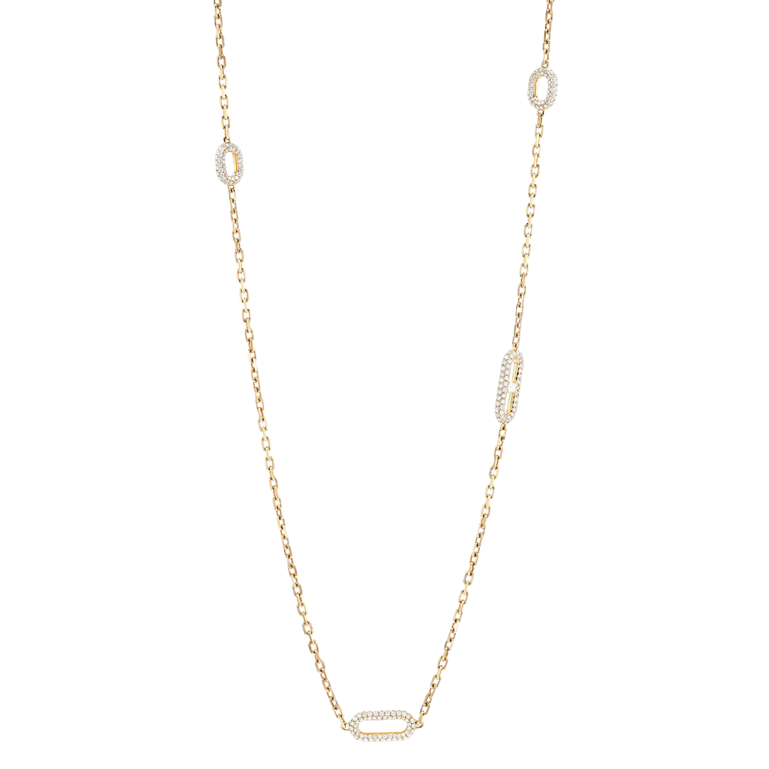 18k Gold 36 Inch Diamond 6.10 Total Weight Necklace