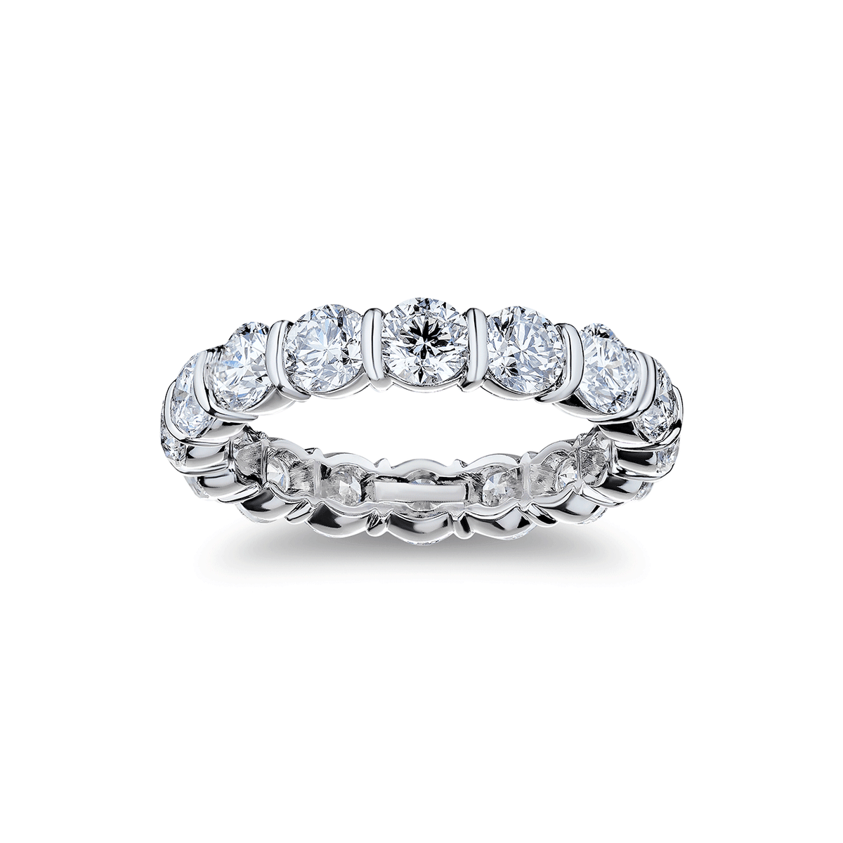 Platinum and Round Diamond 3.84 Total Weight Eternity Band